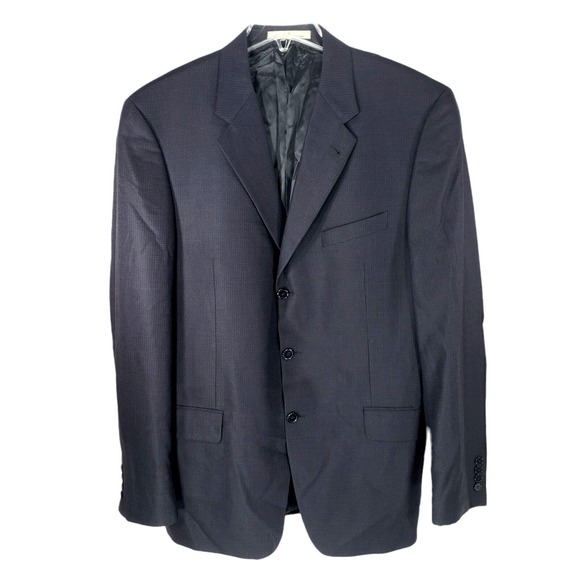 Joseph Abboud Sport Coat 42L Long Men Black Birdseye 3 Button Wool Blazer USA - Picture 1 of 10